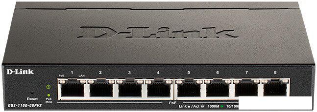 Управляемый коммутатор 2-го уровня D-Link DGS-1100-08PV2/A4A