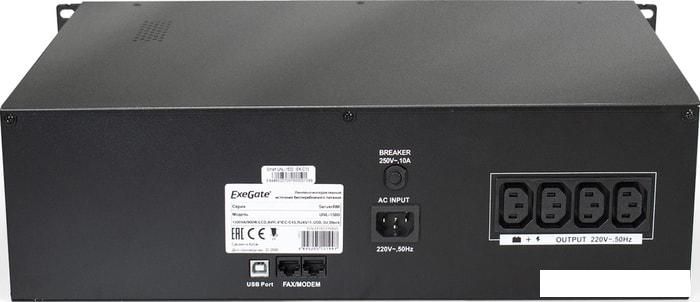 Источник бесперебойного питания ExeGate ServerRM UNL-1500.LCD.AVR.C13.RJ.USB.3U