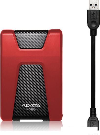 Внешний накопитель ADATA DashDrive Durable HD650 AHD650-1TU31-CRD 1TB (красный)
