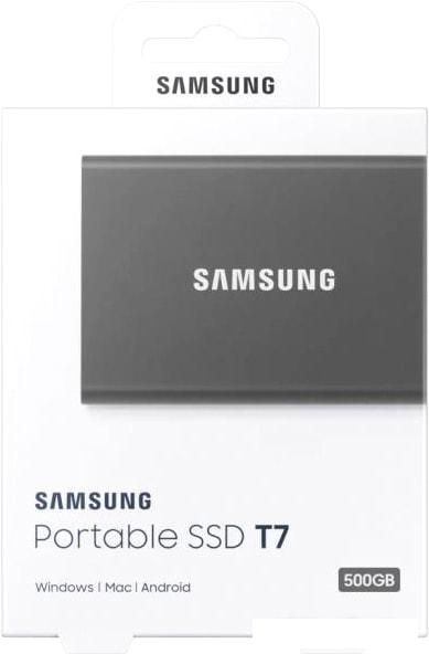 Внешний накопитель Samsung T7 500GB (серый)