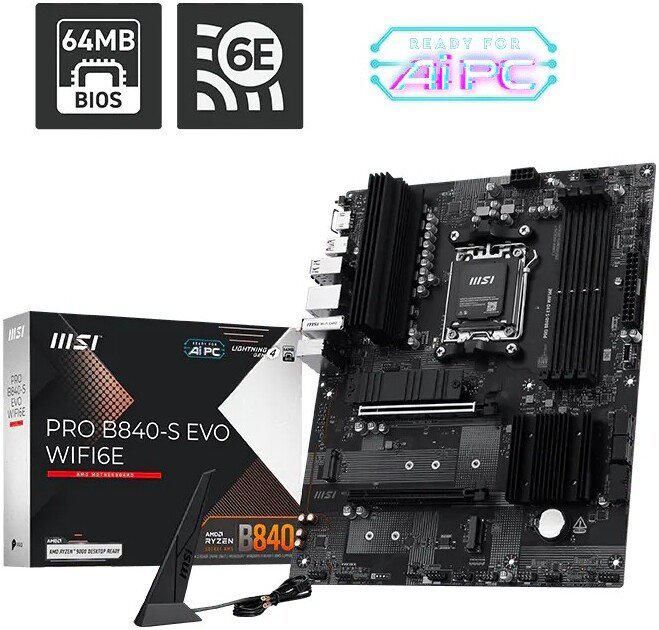 Материнская плата MSI Pro B840-S Evo WiFi6E