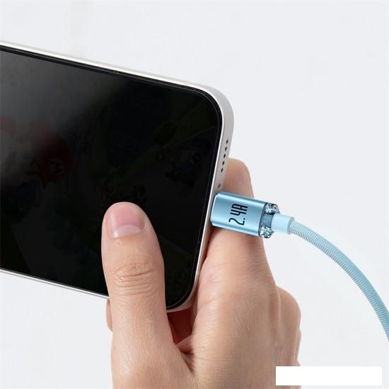Кабель Baseus Crystal Shine USB Type-A - Lightning (1.2 м, голубой)