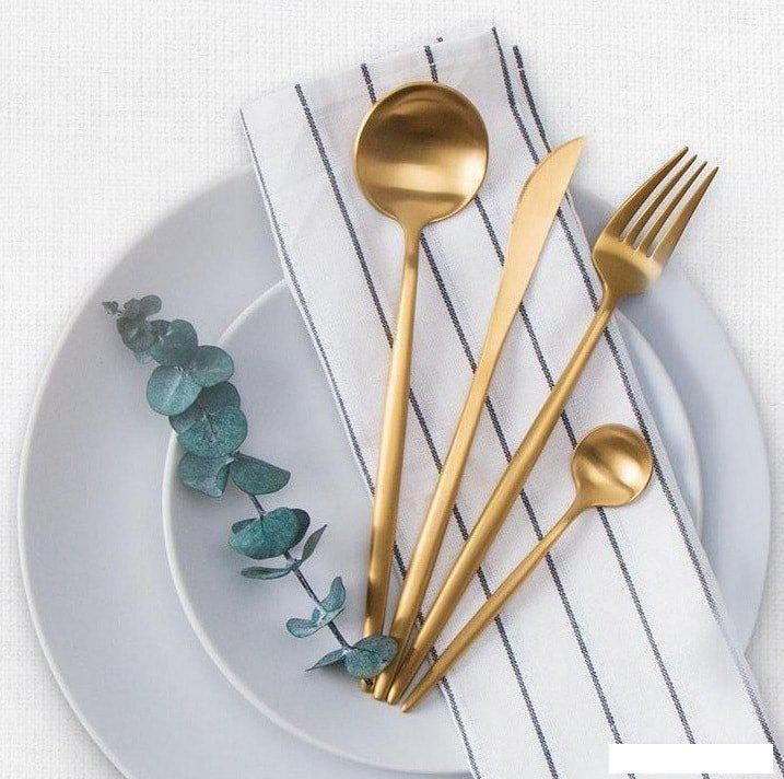Набор столовых приборов Maison Maxx Stainless Steel Set (золотистый)