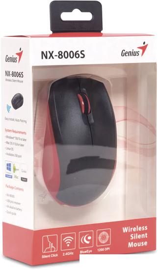 Мышь Genius NX-8006S (черный/красный)