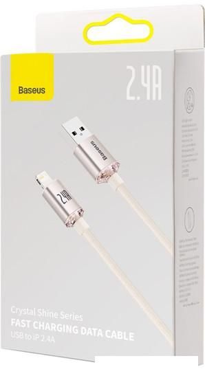 Кабель Baseus Crystal Shine USB Type-A - Lightning (1.2 м, розовый)