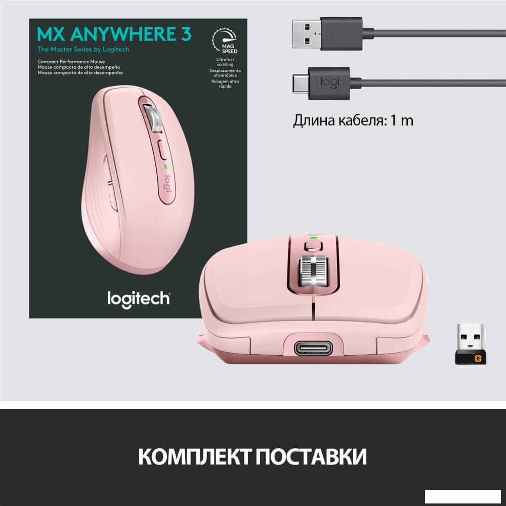 Мышь Logitech MX Anywhere 3 (розовый)