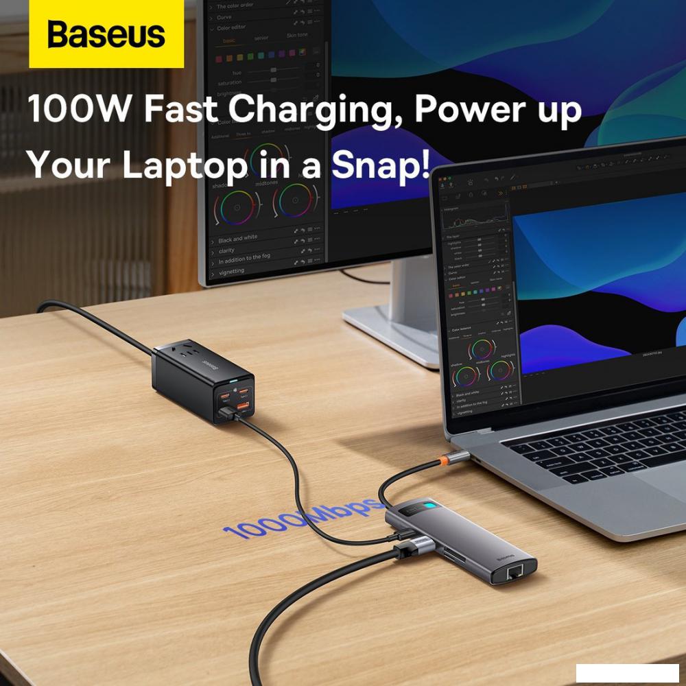 USB-хаб  Baseus Metal Gleam Series 4-Port USB-A Hub WKWG070013