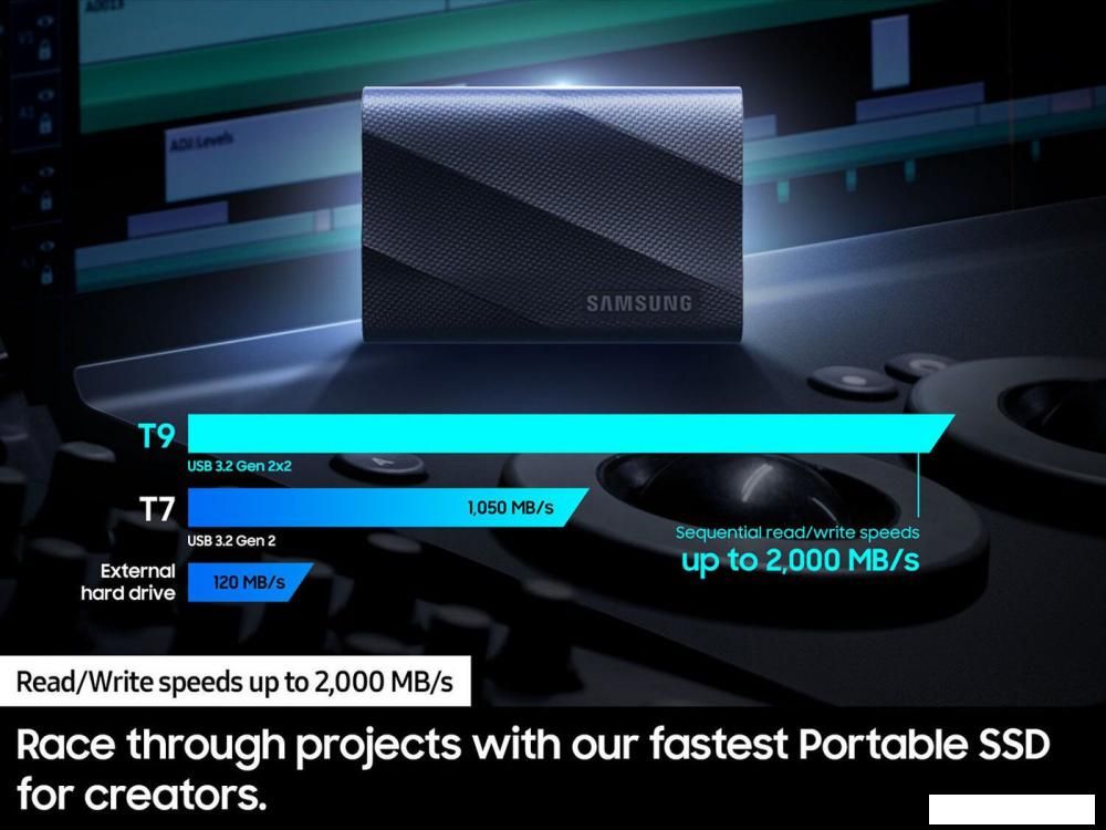 Внешний накопитель Samsung T9 2TB (черный)