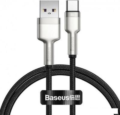 Кабели, адаптеры, разветвители Baseus Cafule Series Metal Data Cable USB Type-A - Type-C 66W CAKF000101 (1 м, черный)