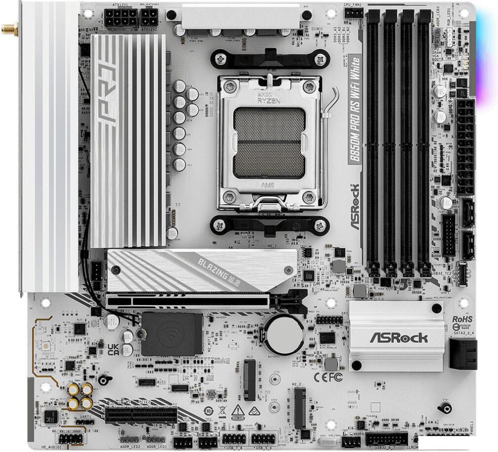 Материнская плата ASRock B850M Pro RS WiFi White