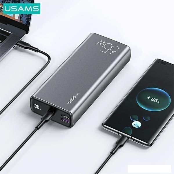 Внешний аккумулятор Usams CD165 PB59 30000mAh (темно-серый)
