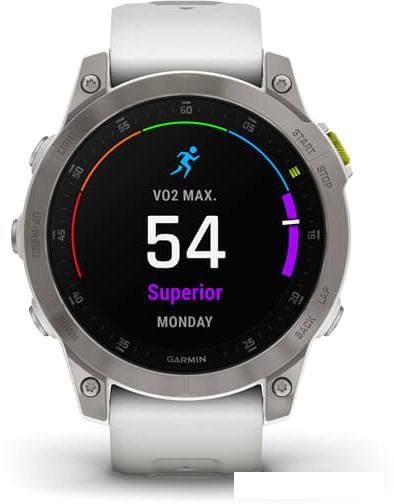 Умные часы Garmin Epix Sapphire Gen 2 (серебристый титан/белый)