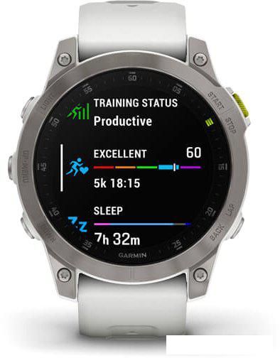 Умные часы Garmin Epix Sapphire Gen 2 (серебристый титан/белый)