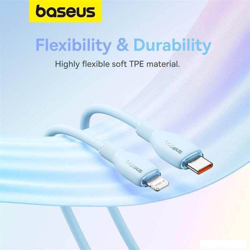 Кабель Baseus Pudding Series USB Type-C - Lightning (2 м, голубой)
