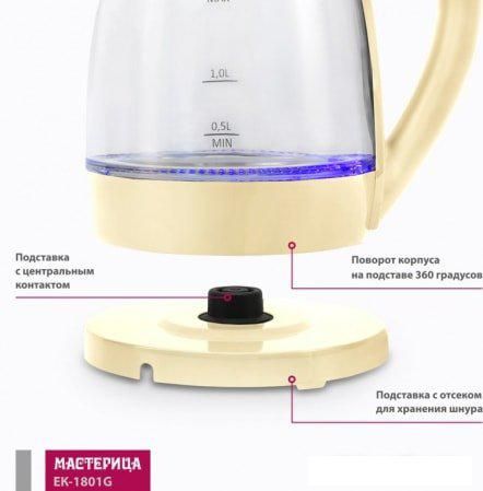 Электрический чайник Мастерица EK-1801G (ваниль)