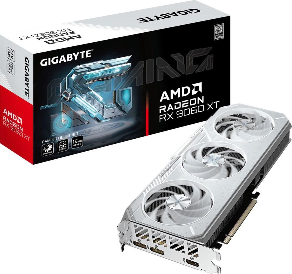 Видеокарта Gigabyte Radeon RX 9060 XT Gaming OC Ice 16G GV-R906XGAMINGOCICE-16GD