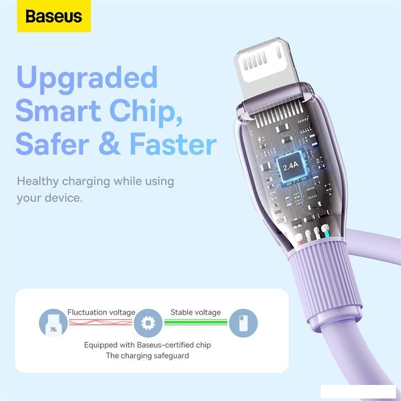 Кабель Baseus Pudding Series Fast Charging Cable 2.4A USB Type-A - Lightning (2 м, фиолетовый)