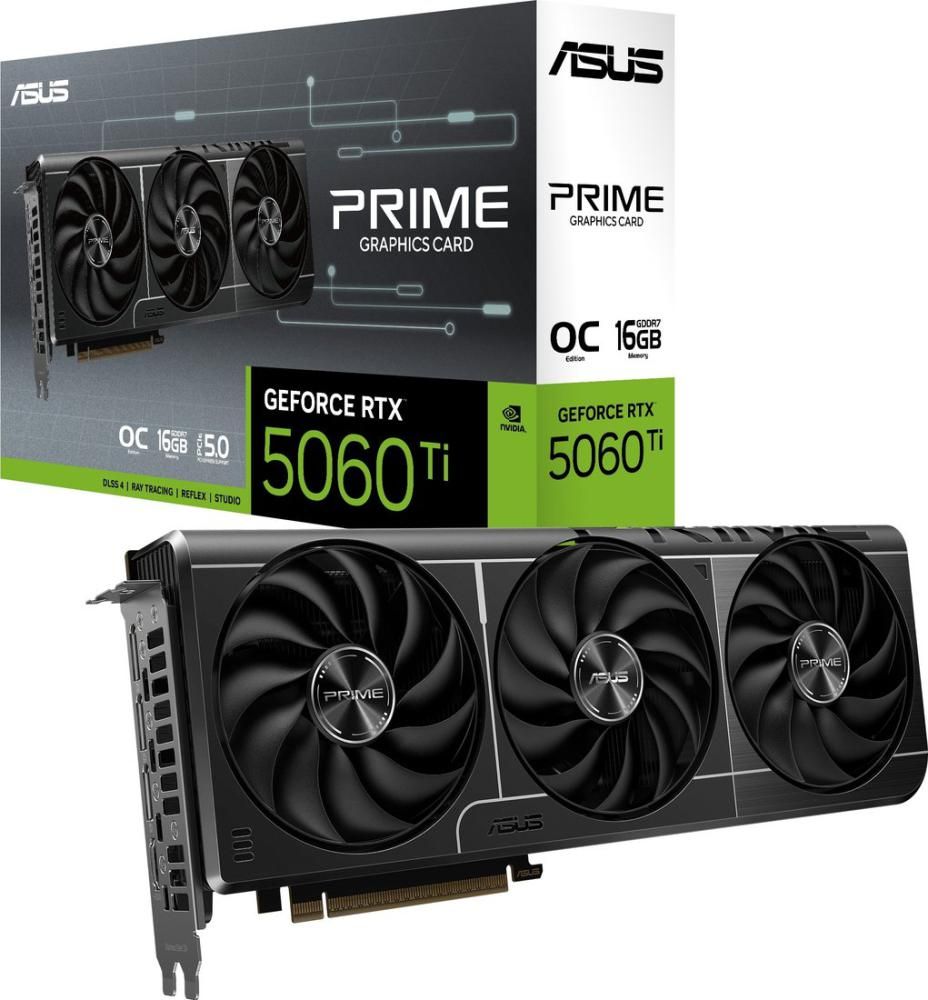 Видеокарта ASUS Prime GeForce RTX 5060 Ti 16GB GDDR7 OC Edition PRIME-RTX5060TI-O16G