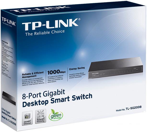 Управляемый коммутатор 2-го уровня TP-Link TL-SG2008