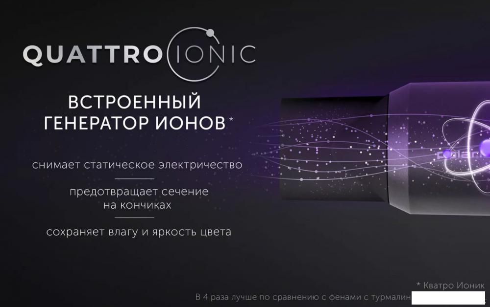 Фен Polaris PHD 2044Ti Quattro Ionic (графит)
