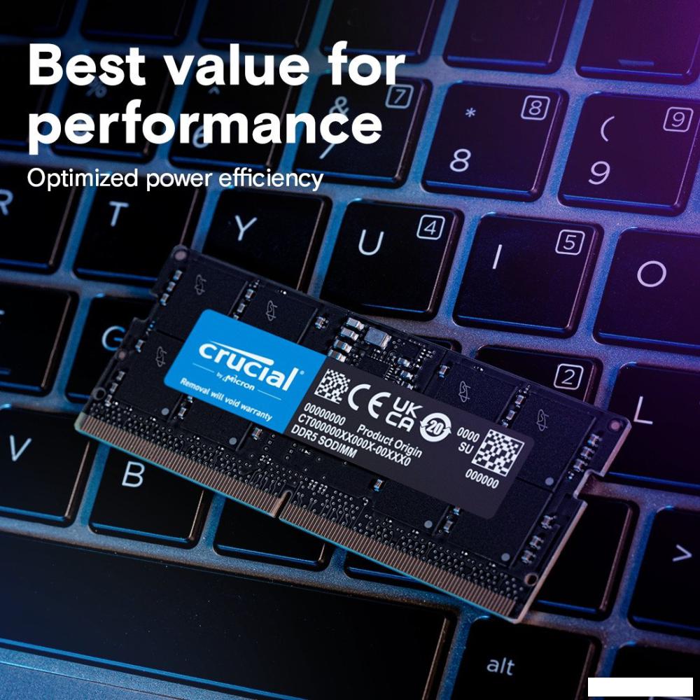 Оперативная память Crucial 8ГБ DDR5 SODIMM 5600 МГц CT8G56C46S5