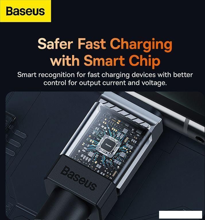 Кабель Baseus CoolPlay Series USB Type-A - USB Type-C (1 м, черный)