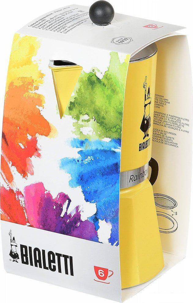 Гейзерная кофеварка Bialetti Rainbow (6 порций, желтый)