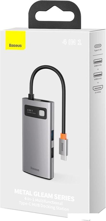 Док-станция Baseus Metal Gleam Series 4 in 1 Multifunctional Type-C CAHUB-CY0G