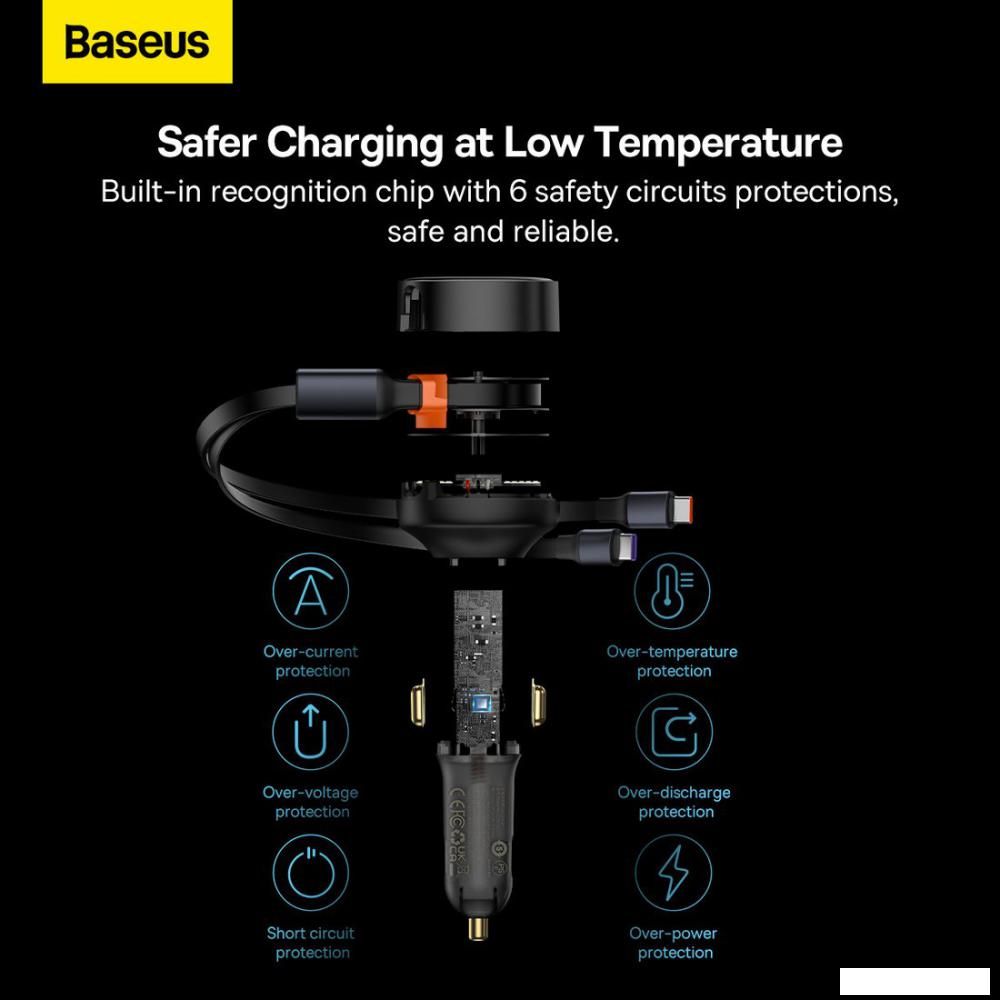Автомобильное зарядное Baseus Enjoyment Pro 2-in-1 Car Charger C+L 60W C00057802111-00