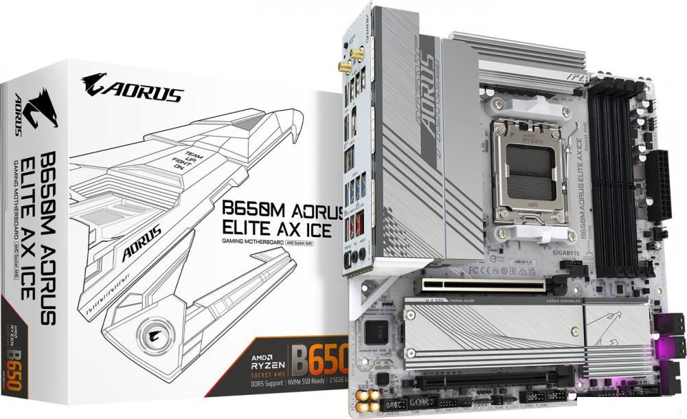 Материнская плата Gigabyte B650M Aorus Elite AX Ice