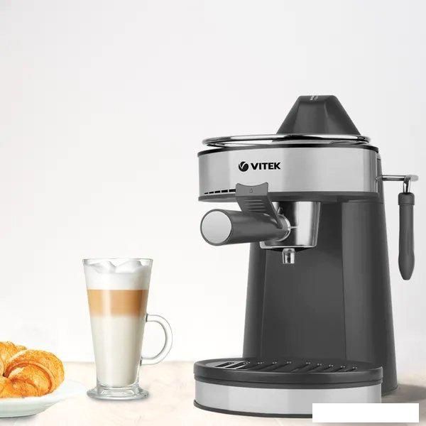 Рожковая кофеварка Vitek VT-1524 GD (черный/серебристый)