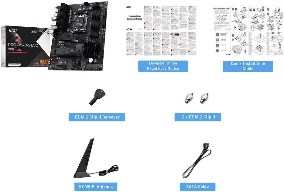 Материнская плата MSI Pro B840-S Evo WiFi6E