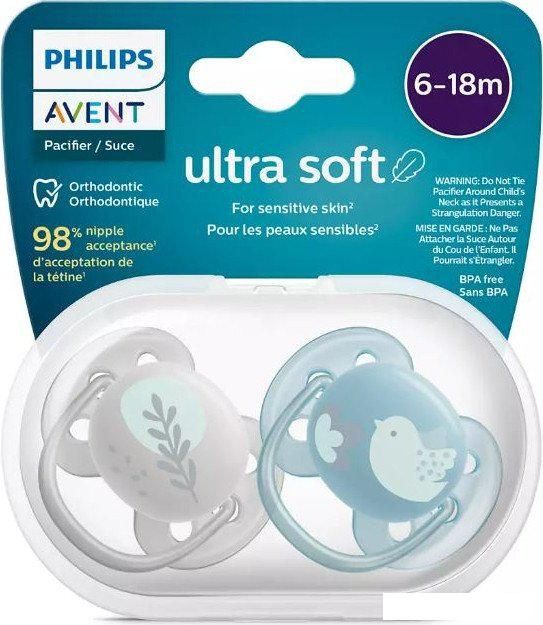 Пустышка Philips Avent Ultra Soft SCF091/15 (лист/птичка)