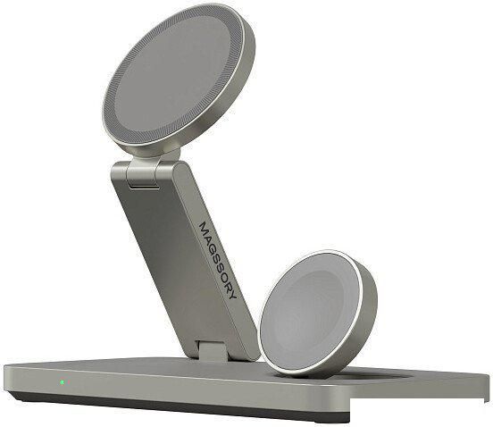 Беспроводное зарядное Magssory Yoga 3 в 1 Charging Station для Apple Qi2 WCH016t (титан)