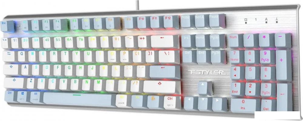 Клавиатура A4Tech Fstyler FS100 Neon (серебристый/голубой)