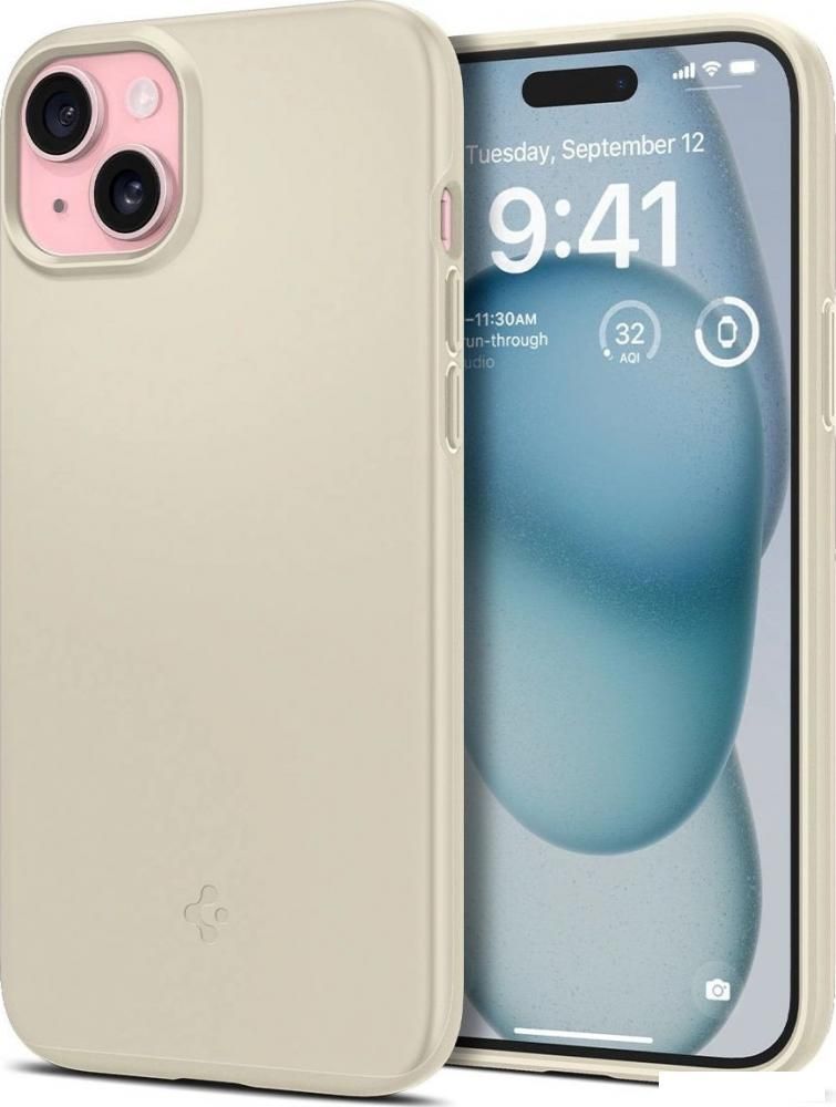Чехол для телефона Spigen Thin Fit для iPhone 15 ACS06782 (бежевый)