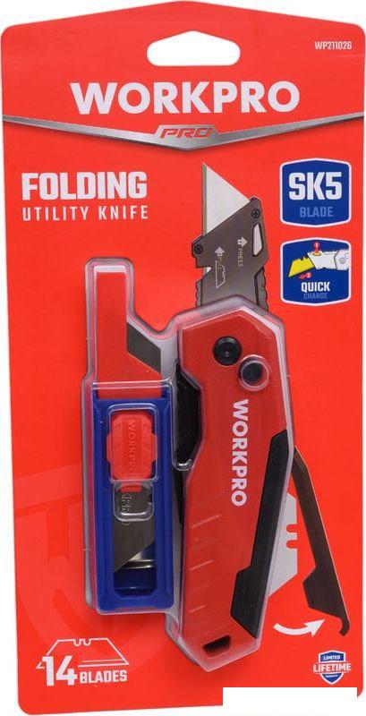 Нож строительный Workpro WP211026