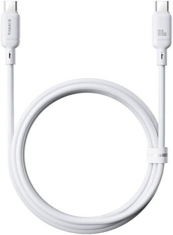 Кабель Baseus Silky Series Fast Charging Cable 100W USB Type-C - USB Type-C (1 м, белый)