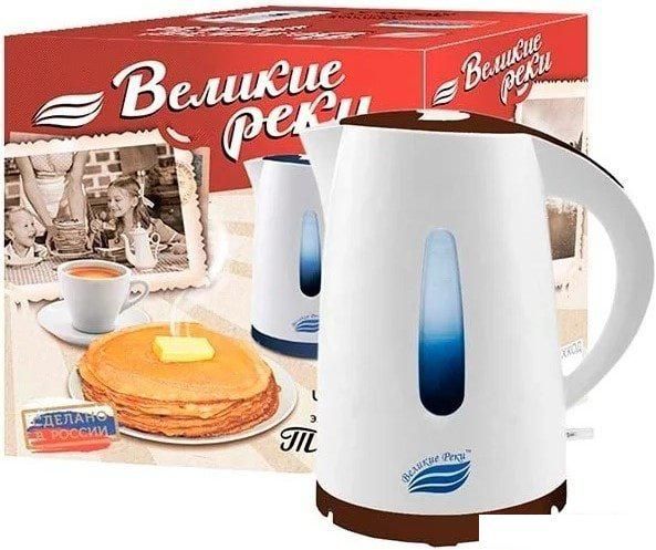 Электрический чайник Великие Реки Томь-1 (белый/коричневый)