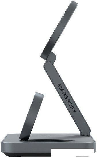 Беспроводное зарядное Magssory Yoga 3 в 1 Charging Station для Samsung Qi2 WCH017m (темно-серый)