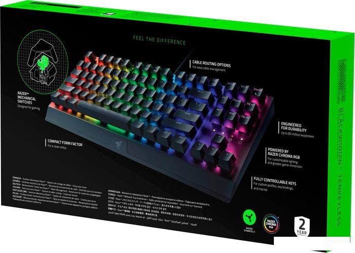 Клавиатура Razer BlackWidow V3 Tenkeyless Green Switch