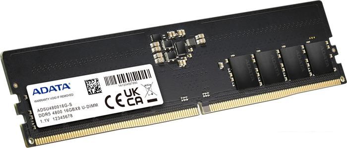 Оперативная память ADATA 16ГБ DDR5 4800 МГц AD5U480016G-S