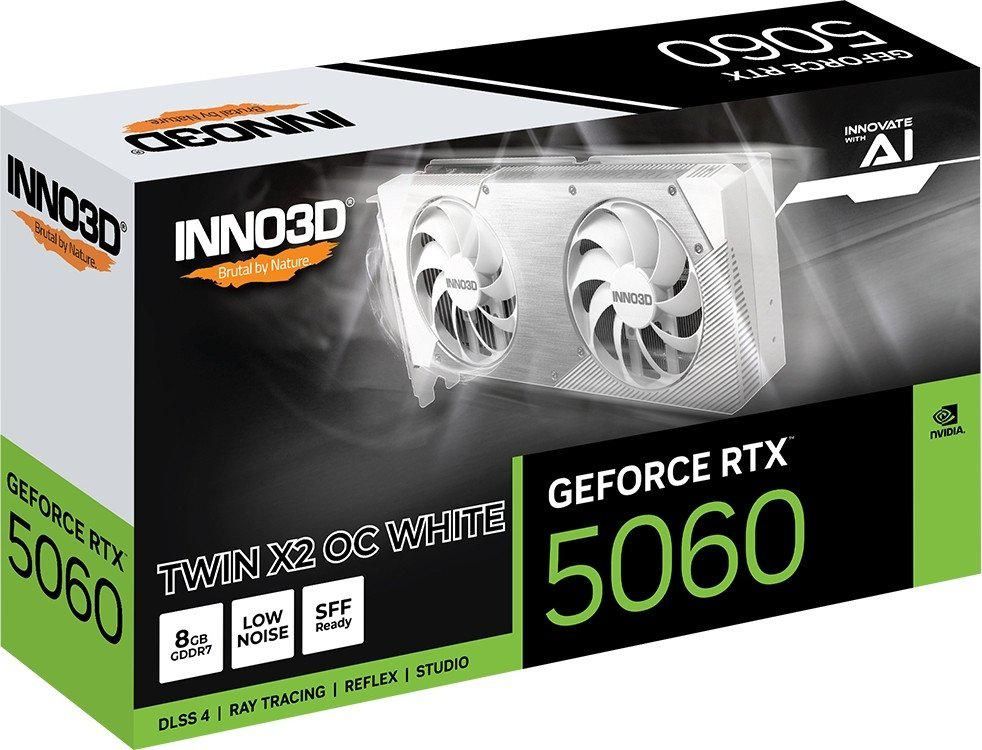 Видеокарты Inno3D GeForce RTX 5060 Twin X2 OC White N50602-08D7X-195070W