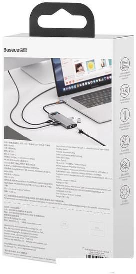 Док-станция Baseus Metal Gleam Series 6-in-1 Multifunctional USB Type C CAHUB-CW0G