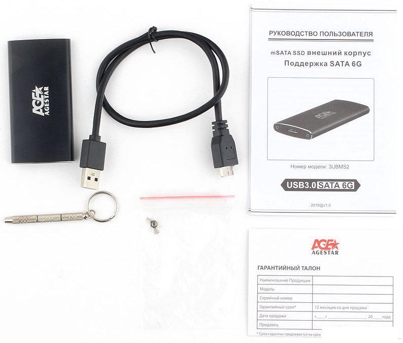 Бокс для накопителей mSATA AgeStar 3UBMS2
