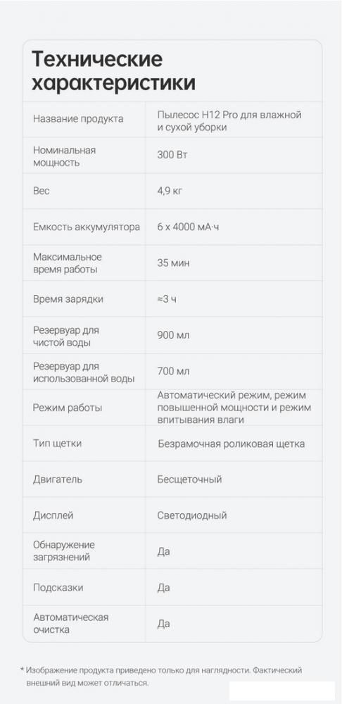 Вертикальный моющий пылесос Dreame H12 Pro (международная версия)
