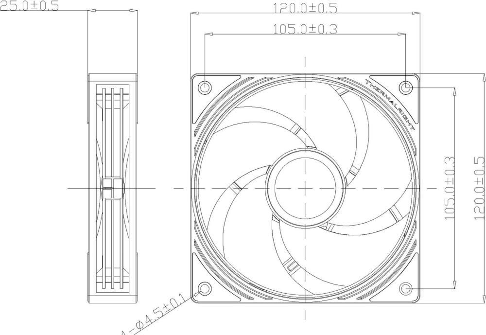Вентилятор для корпуса Thermalright TL-N12-R5-S (черный)