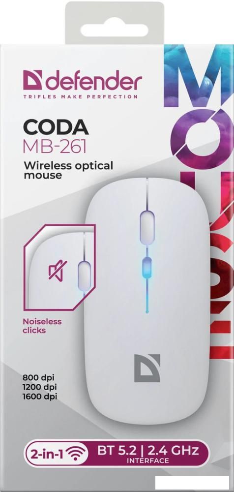 Мышь Defender Coda MB-261 (белый)