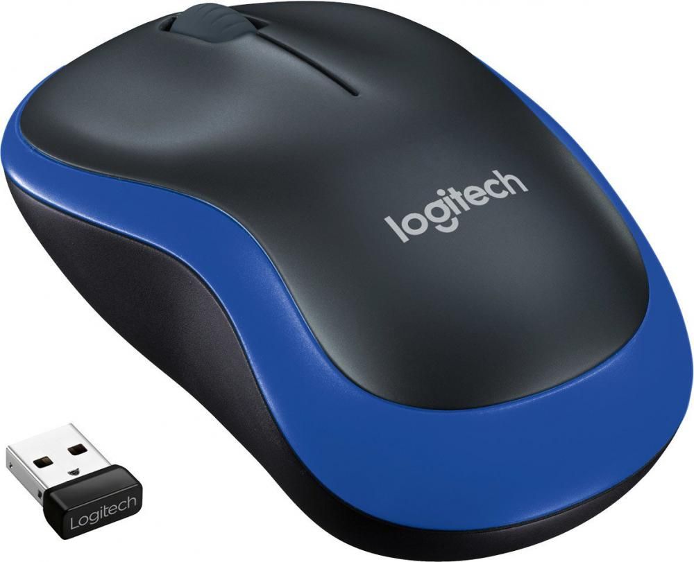 Мышь Logitech M185 (черный/синий)