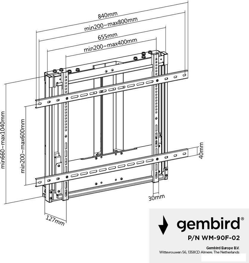 Кронштейн Gembird WM-90F-02